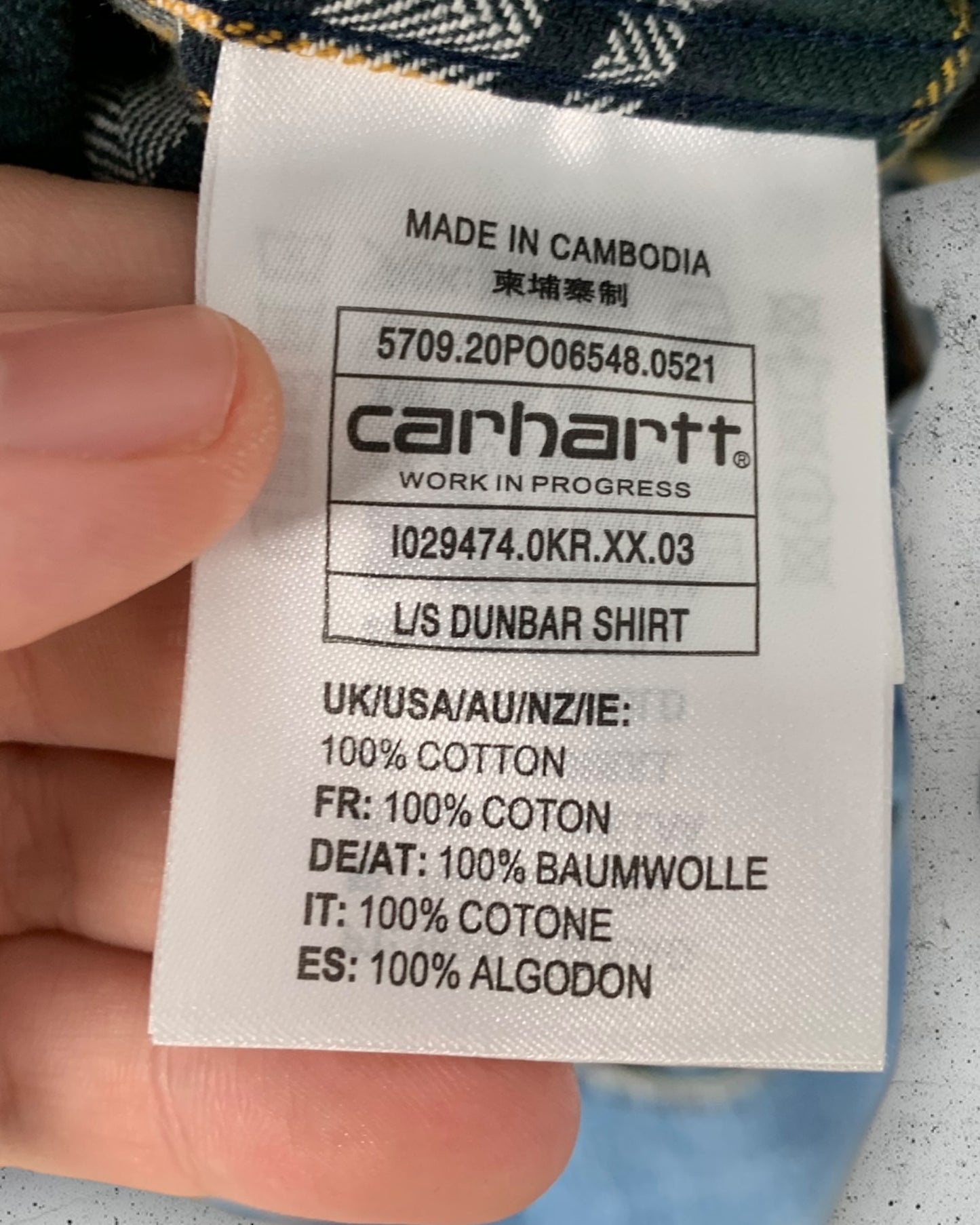Chemise Carhartt ( L / 40 / 12 )