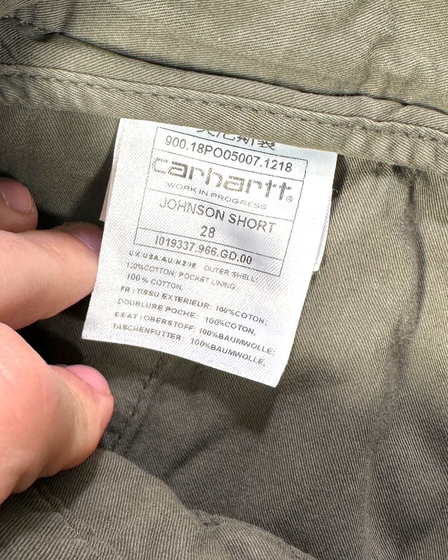 Short Carhartt "Johnson Short" ( S / US 28 / FR 36 )