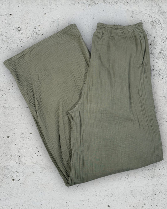 Pantalon En Gaze De Coton Boutique Parisienne ( M/L )