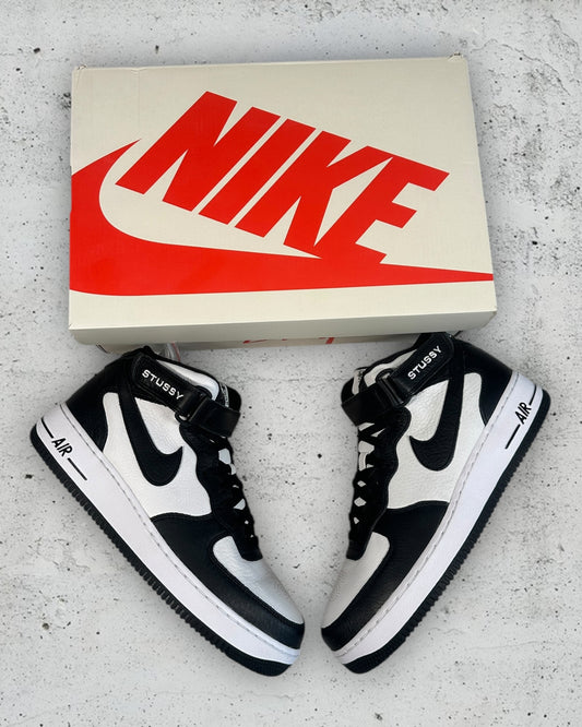 Nike Air Force 1 Mid Stussy Grey Black ( US 9.5 / EU 43 )