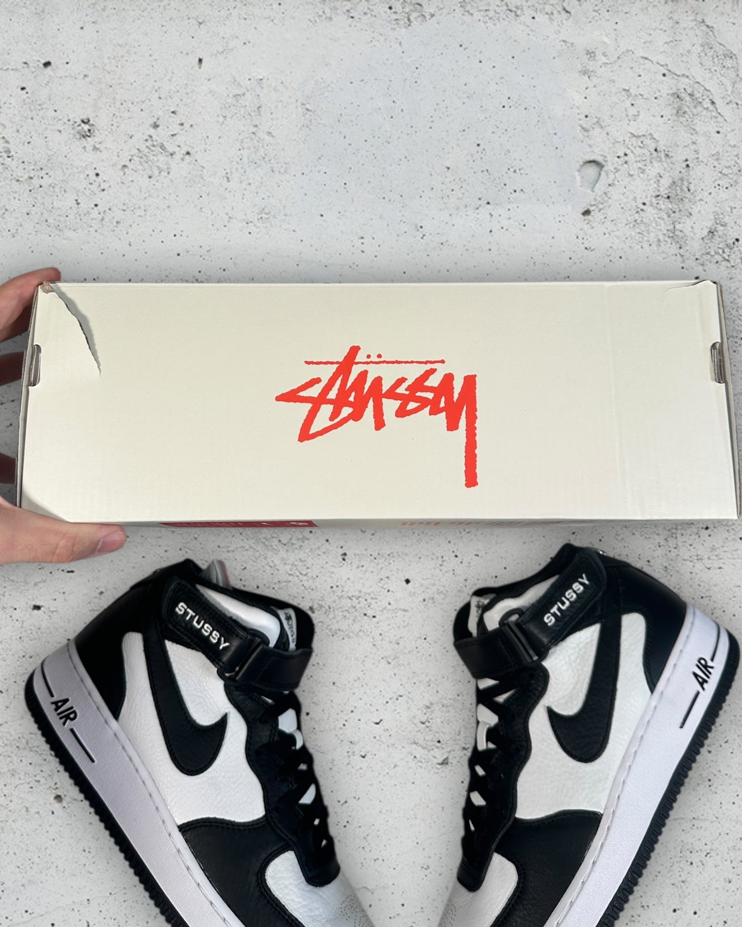 Nike Air Force 1 Mid Stussy Grey Black ( US 9.5 / EU 43 )