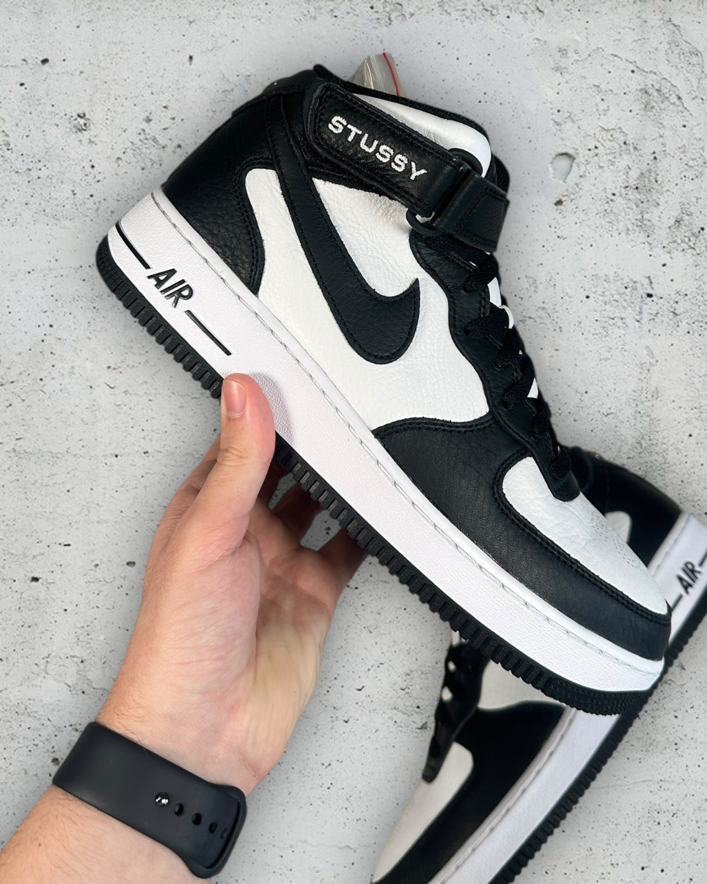 Nike Air Force 1 Mid Stussy Grey Black ( US 9.5 / EU 43 )