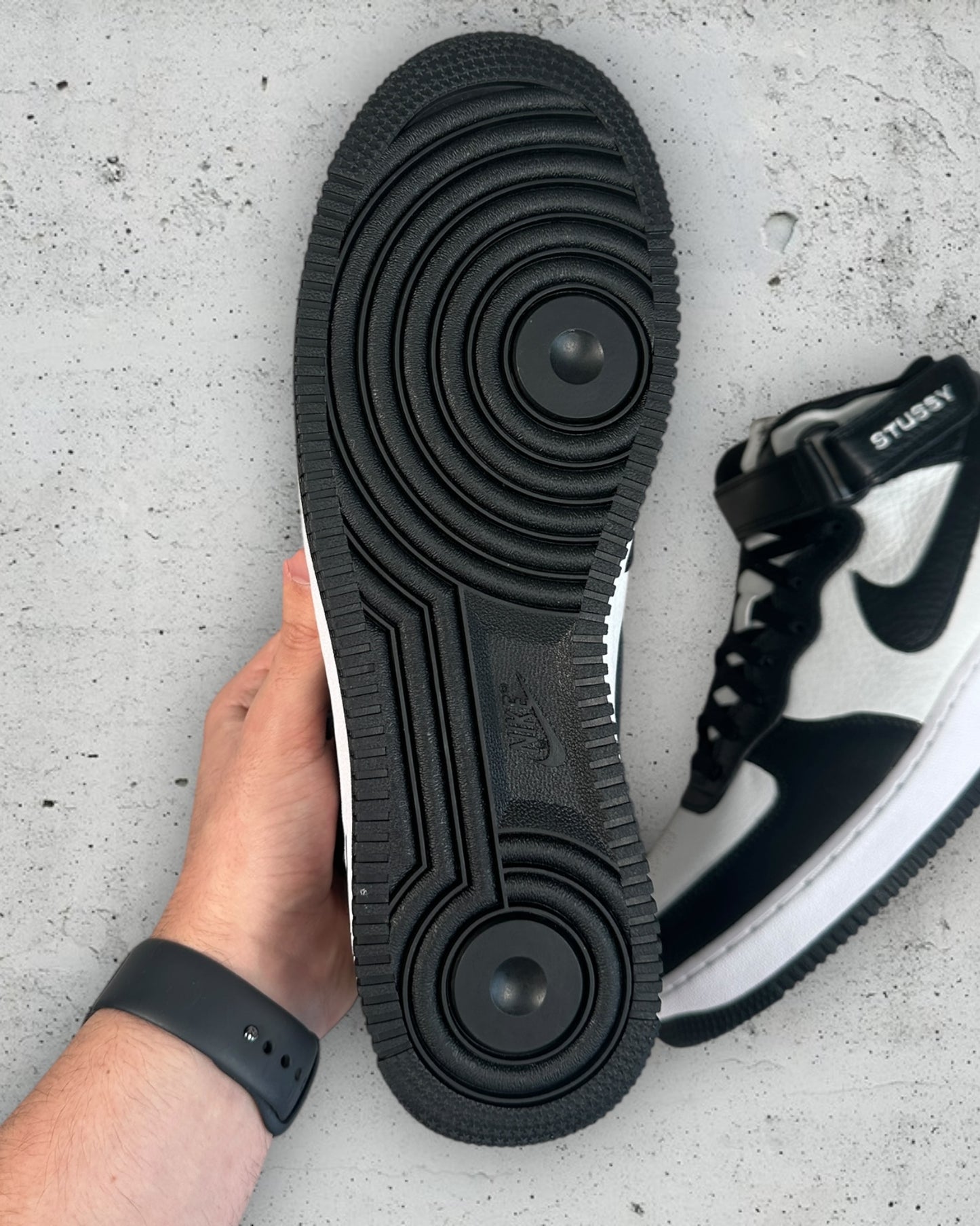 Nike Air Force 1 Mid Stussy Grey Black ( US 9.5 / EU 43 )