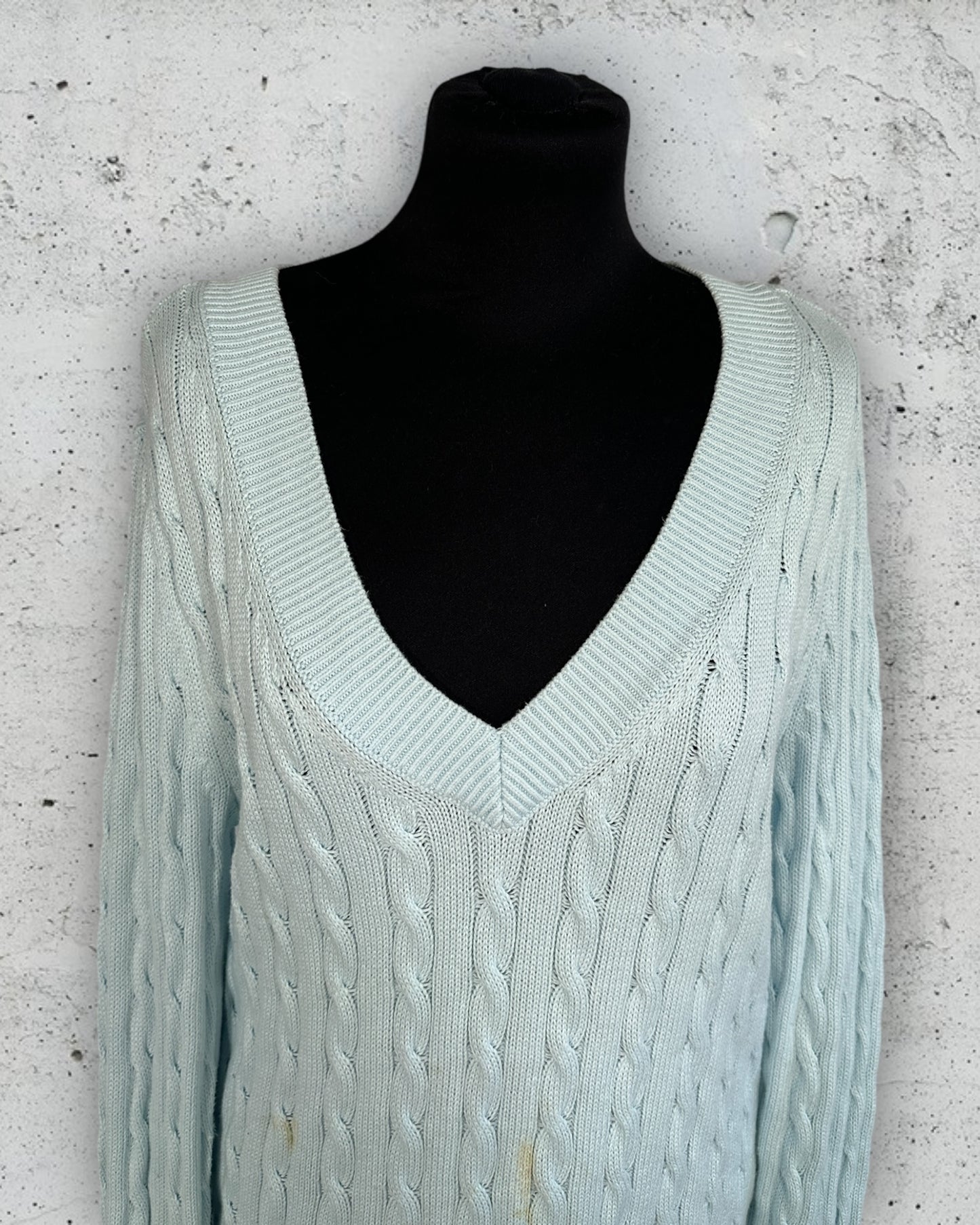 Pull torsadé col V Tommy Hilfiger ( M / 38 / 10 )