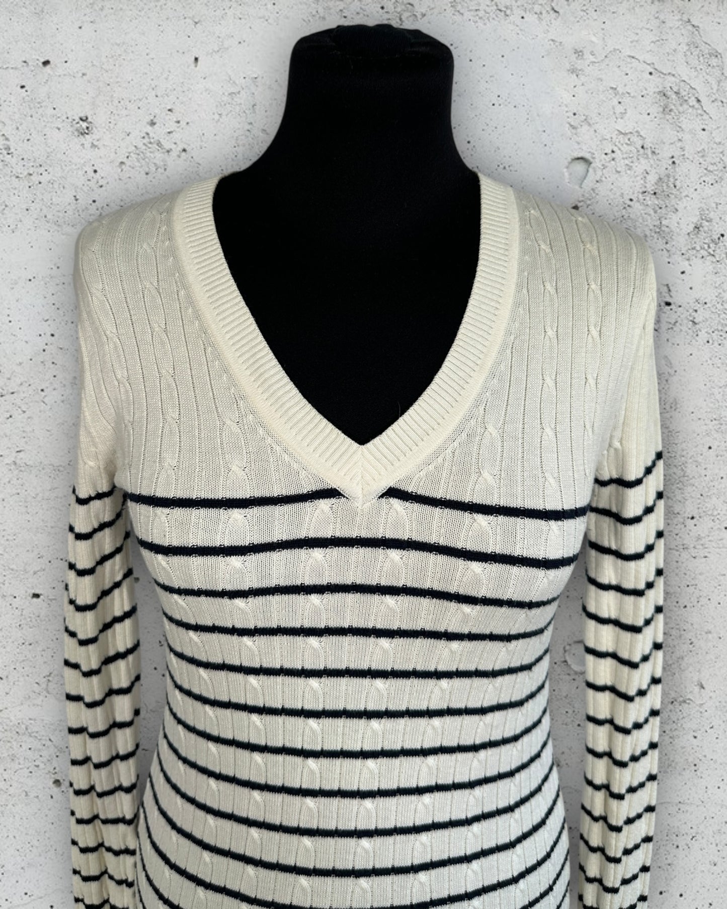 Pull col V torsadé Tommy Hilfiger ( XS / 34 / 6 )