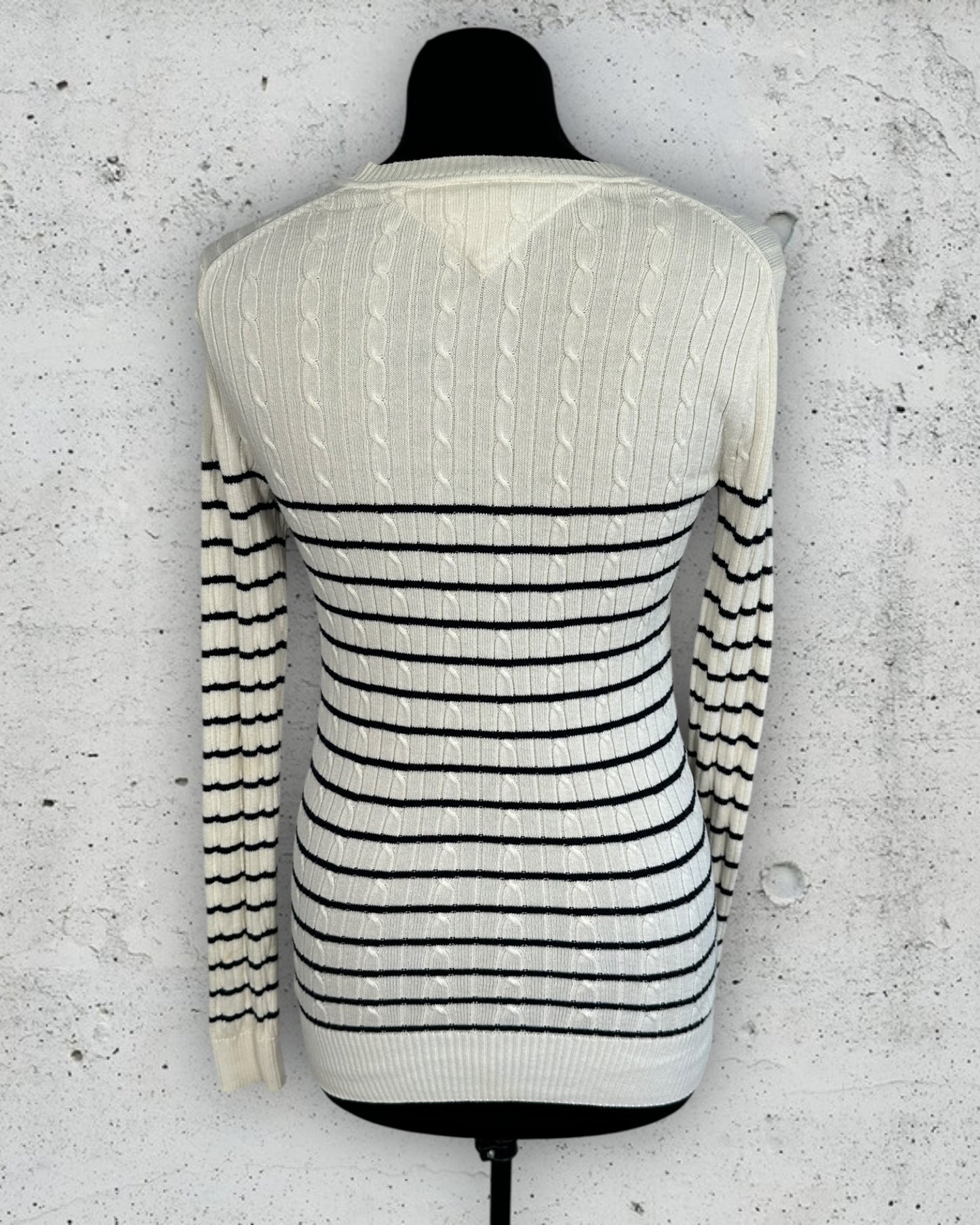 Pull col V torsadé Tommy Hilfiger ( XS / 34 / 6 )
