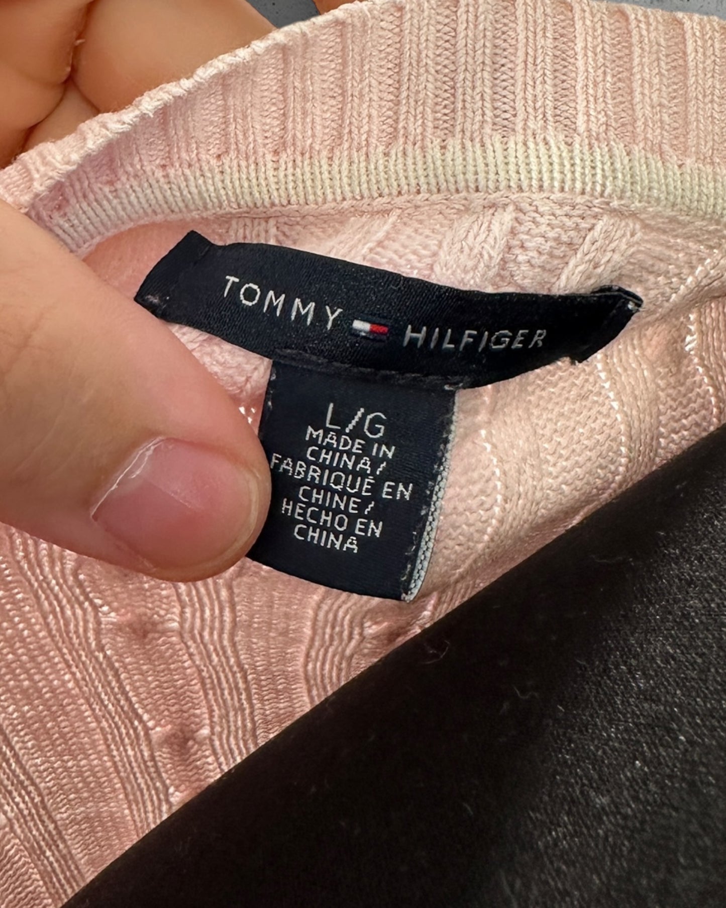 Pull col V torsadé Tommy Hilfiger ( L / 40 / 12 )