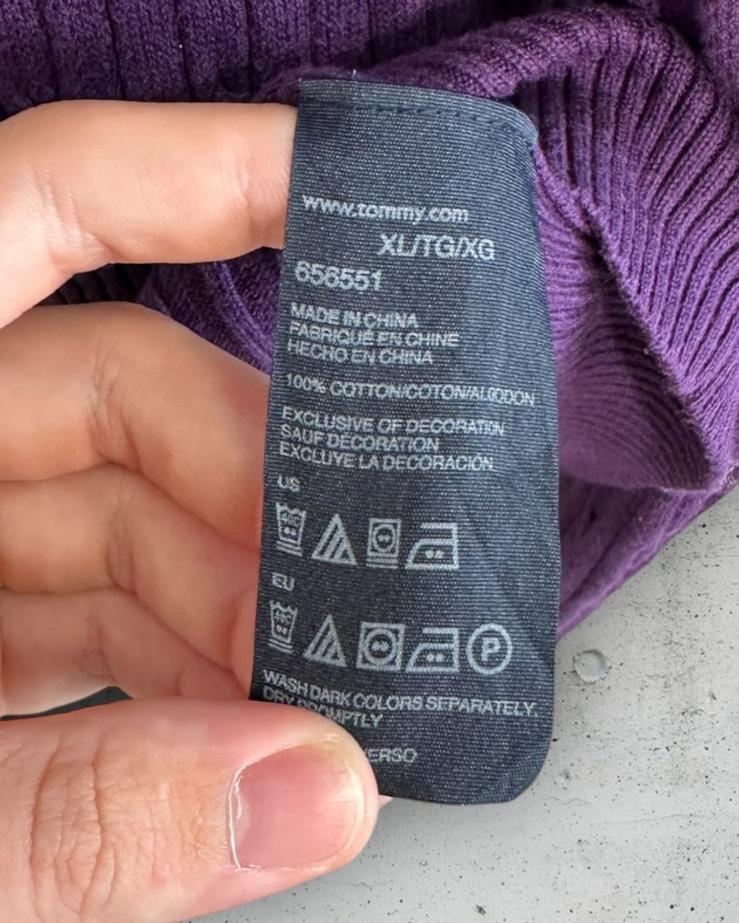 Pull col V torsadé Tommy Hilfiger ( XL / 42 / 14 )