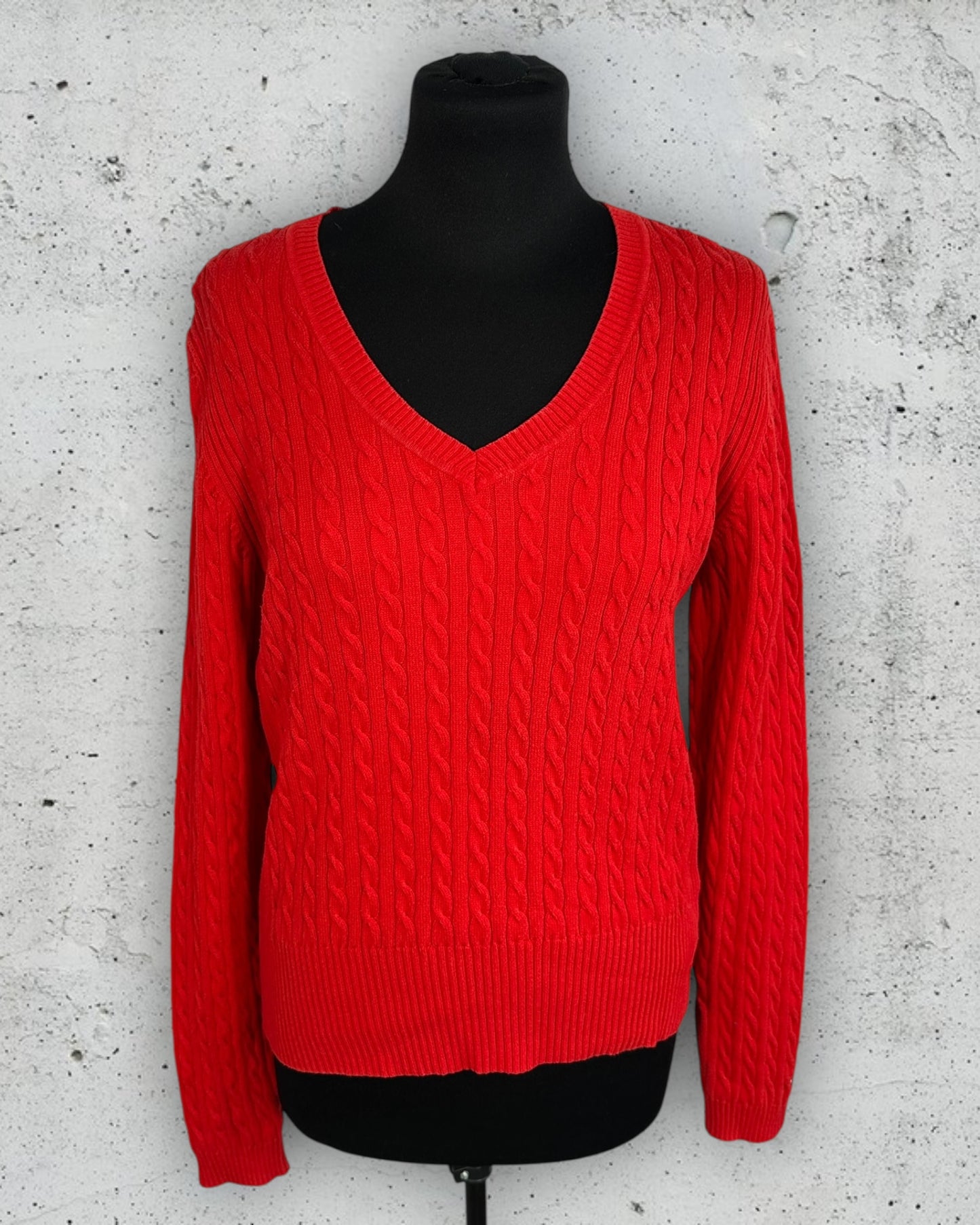 Pull col V torsadé Tommy Hilfiger ( L / 40 / 12 )