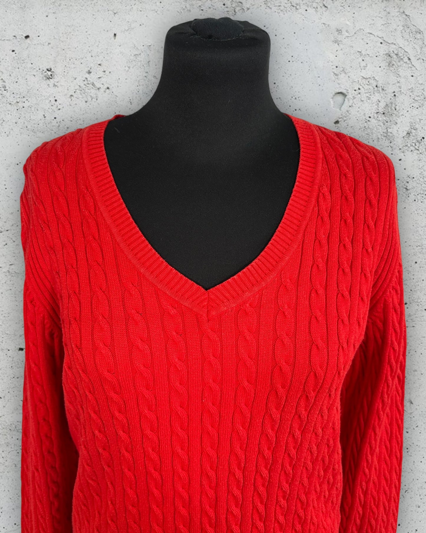 Pull col V torsadé Tommy Hilfiger ( L / 40 / 12 )