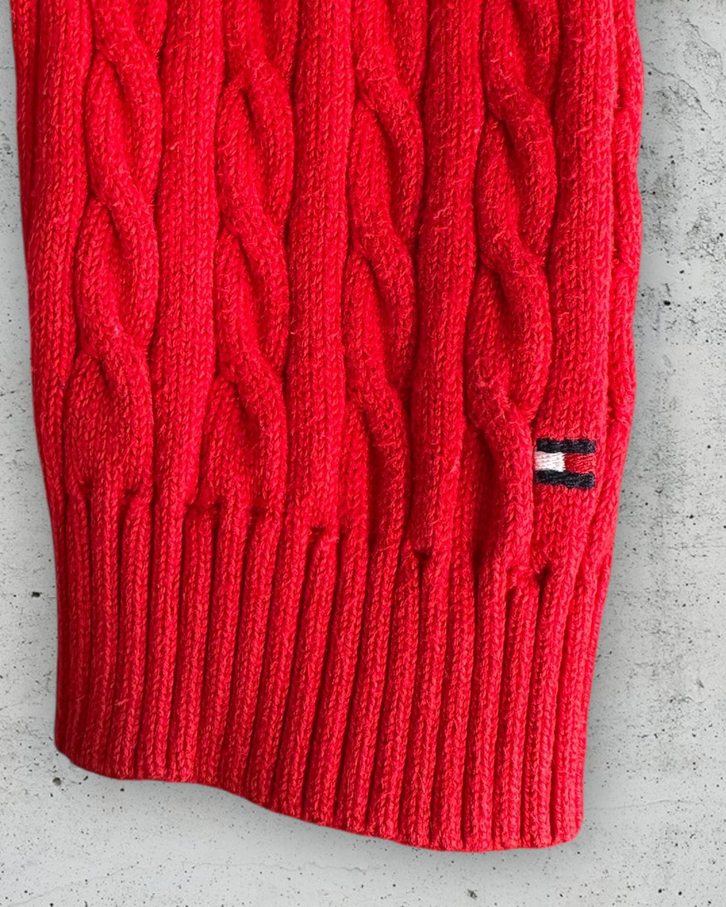 Pull col V torsadé Tommy Hilfiger ( L / 40 / 12 )