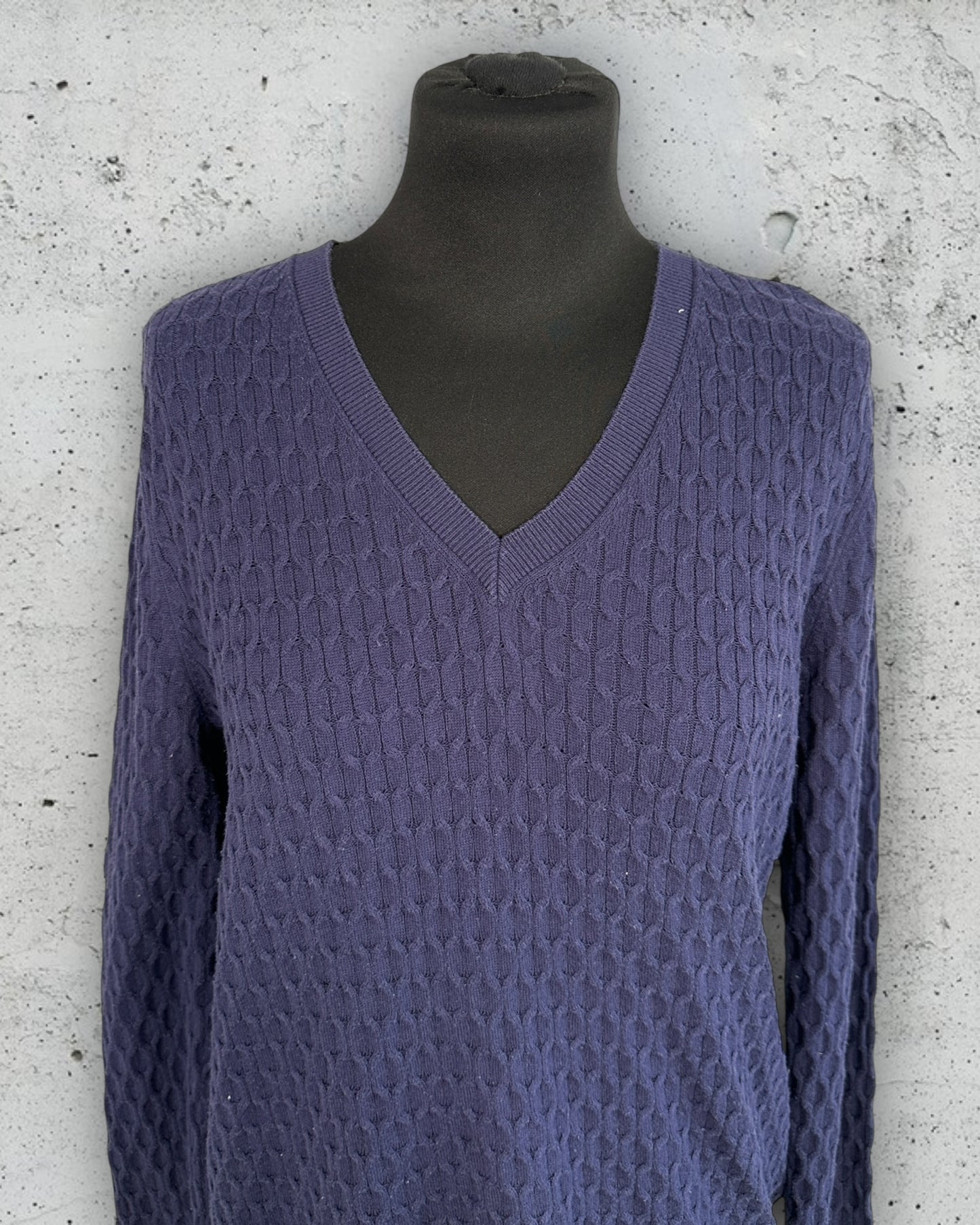 Pull col V torsadé Tommy Hilfiger ( L / 40 / 12 )