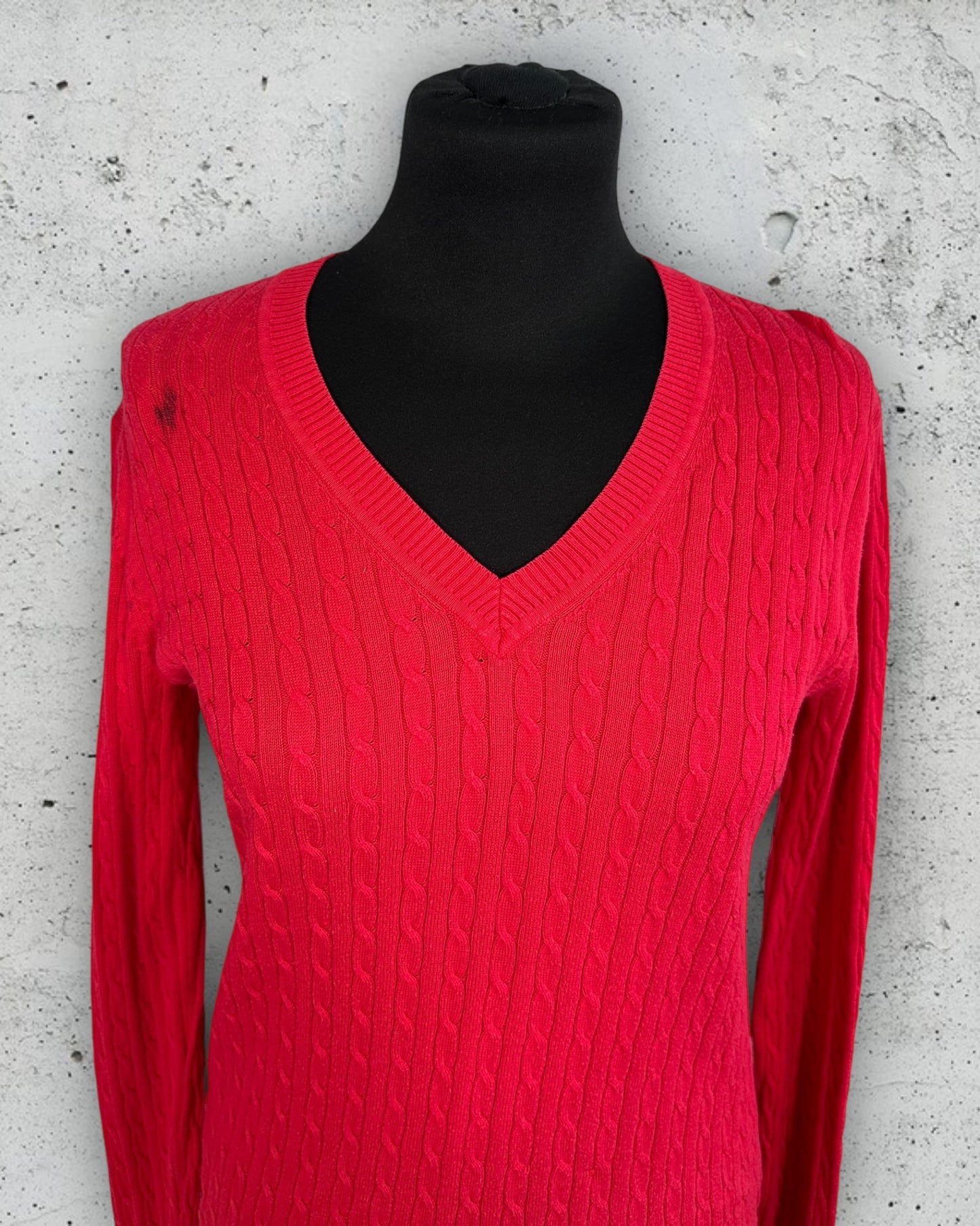 Pull col V torsadé Tommy Hilfiger ( S / 36 / 8 )