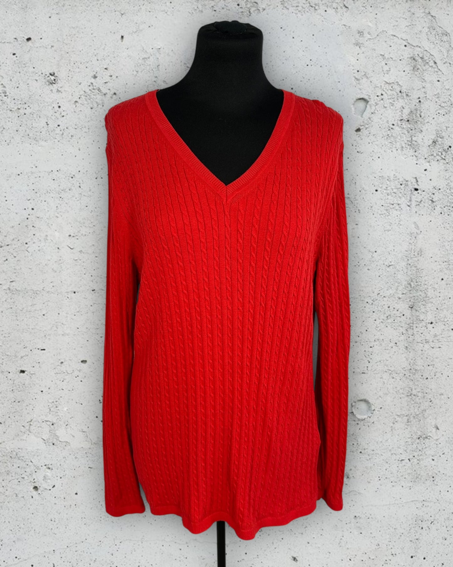 Pull col V torsadé Tommy Hilfiger ( XL / 42 / 14 )