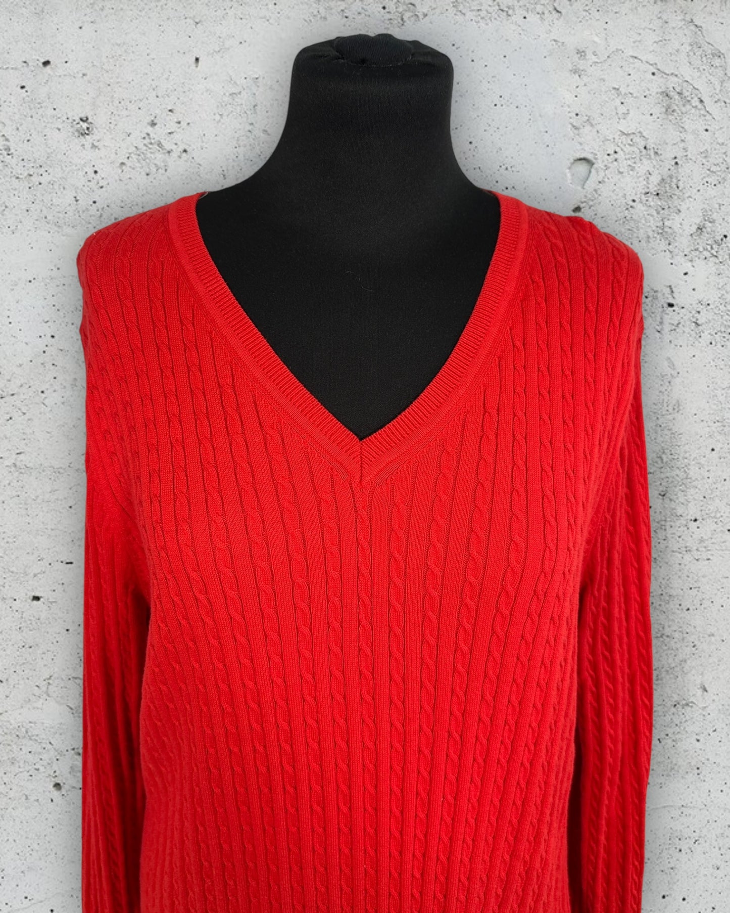 Pull col V torsadé Tommy Hilfiger ( XL / 42 / 14 )