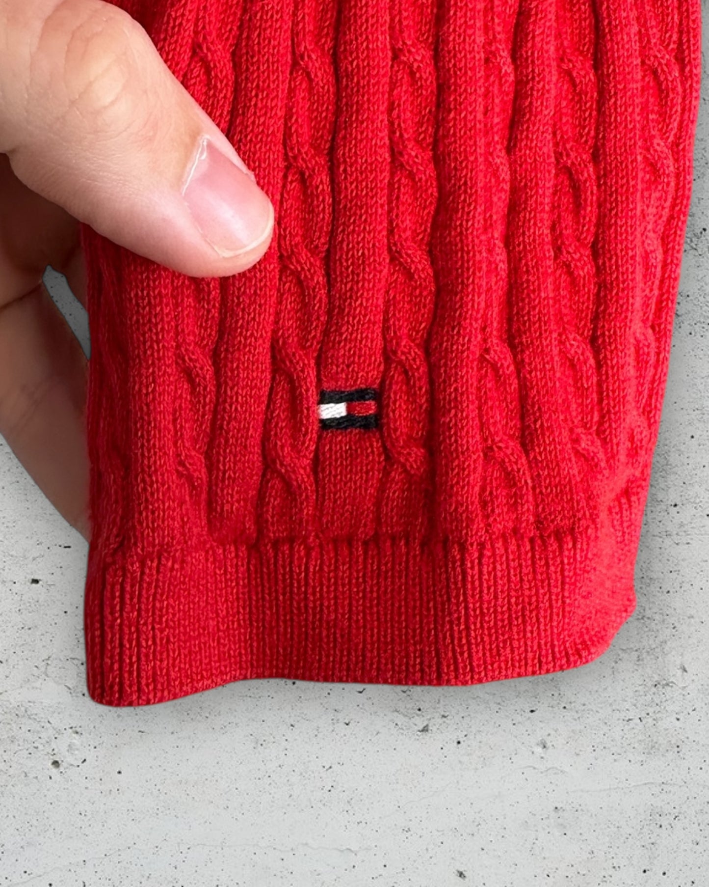 Pull col V torsadé Tommy Hilfiger ( XL / 42 / 14 )