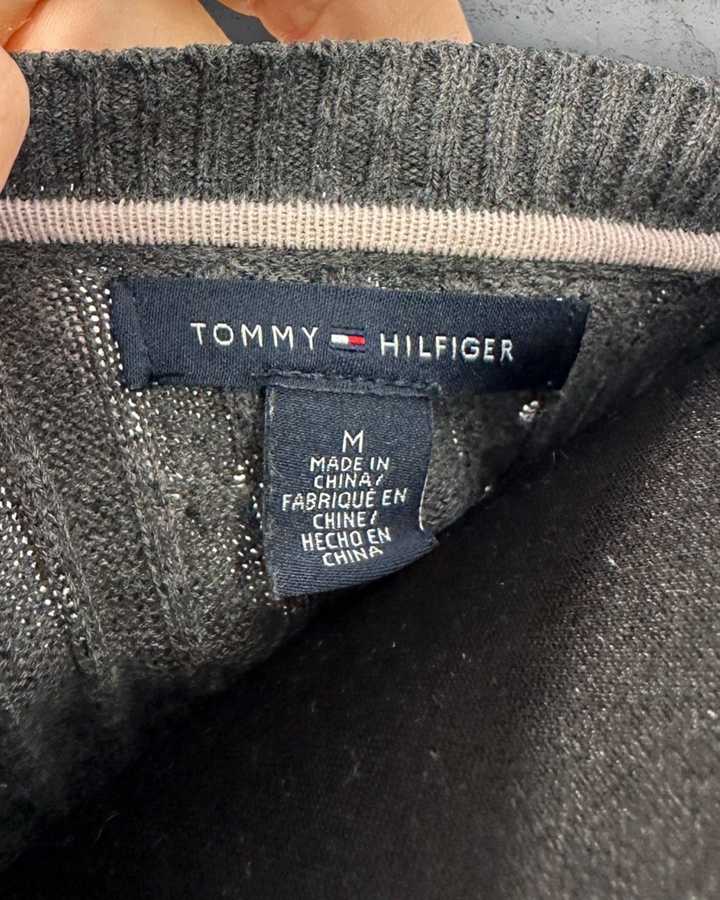 Pull col V torsadé Tommy Hilfiger ( M / 38 / 10 )