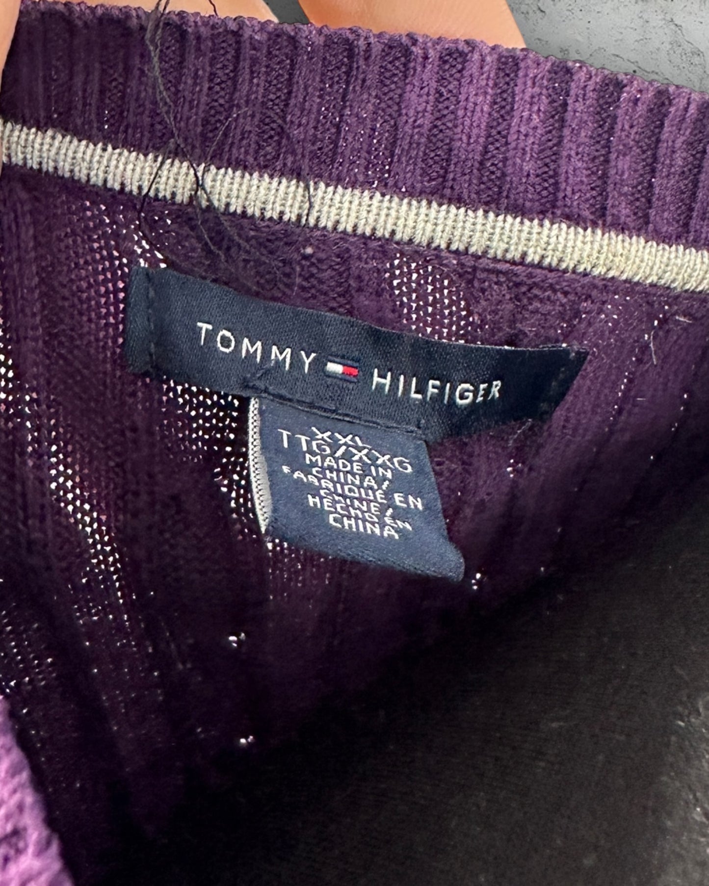 Pull col V torsadé Tommy Hilfiger ( XXL )