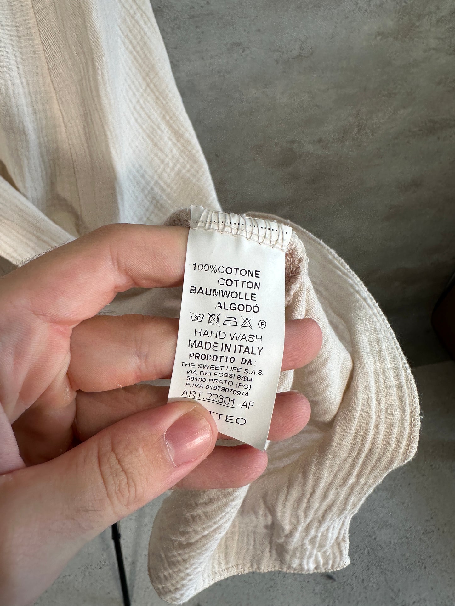 Robe en gaze de coton Made in Italy ( Taille unique )