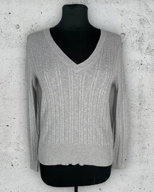 Pull Col V Torsadé Tommy Hilfiger ( M / 38 / 10 )