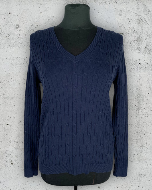 Pull Col V Torsadé Tommy Hilfiger ( S / 36 / 8 )