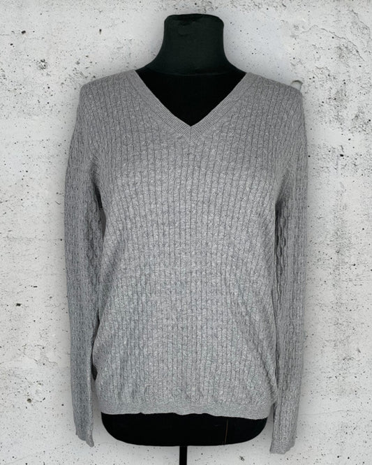 Pull Col V Torsadé Tommy Hilfiger ( L / 40 / 12 )