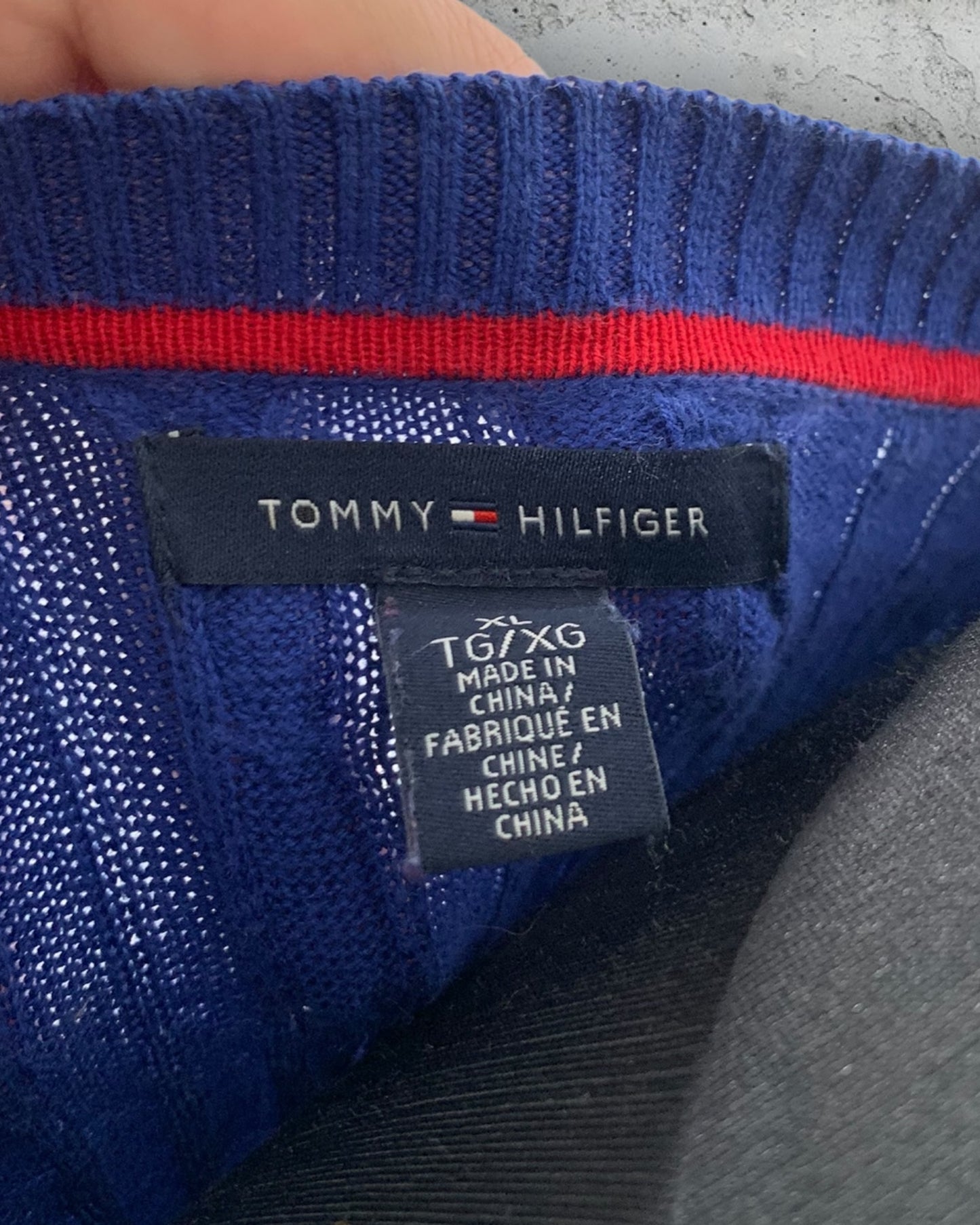 Pull Col V Torsadé Tommy Hilfiger ( XL / 42 / 14 )