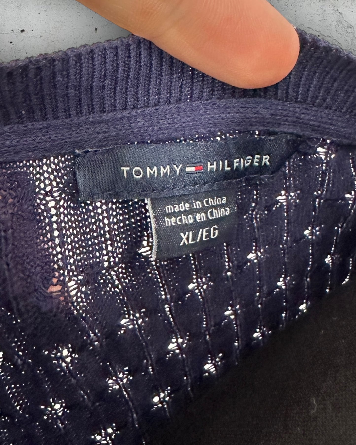 Pull Torsadé Col V Tommy Hilfiger ( XL / 42 / 14 )