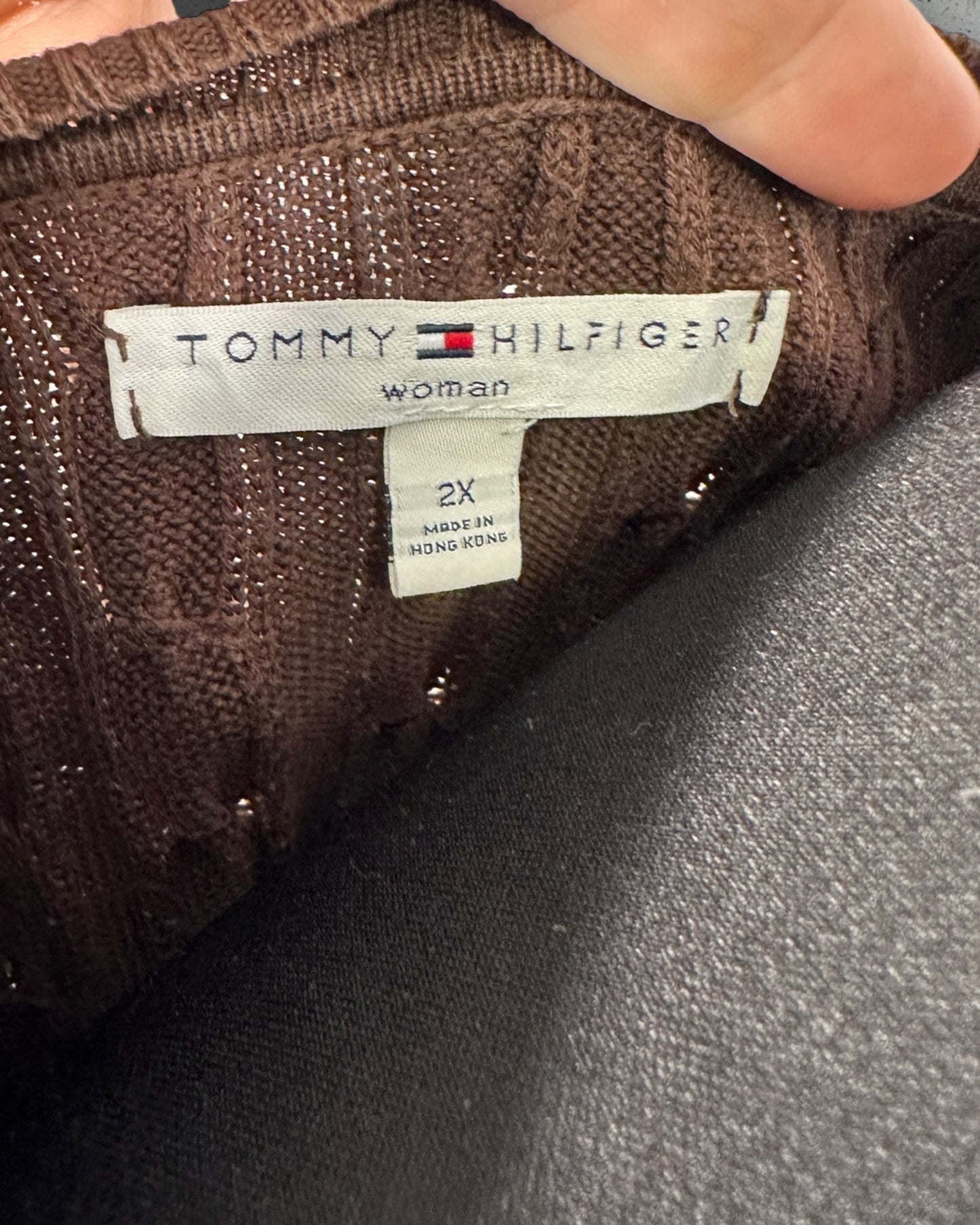 Pull Torsadé Col V Tommy Hilfiger ( XXL / 44 / 16 )