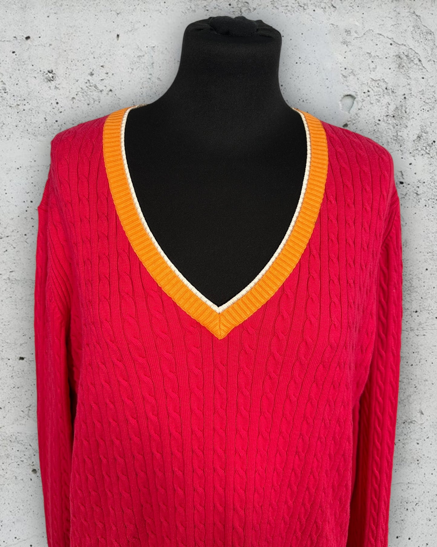 Pull Torsadé Col V Tommy Hilfiger ( XL / 42 / 14 )