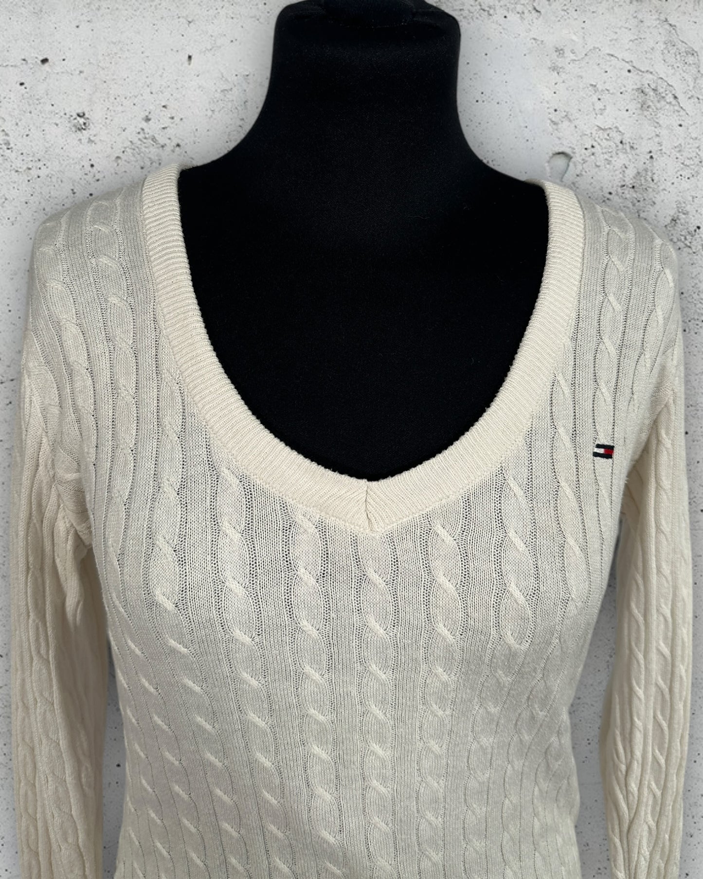 Pull Torsadé Col V Tommy Hilfiger ( XL / 42 / 14 )