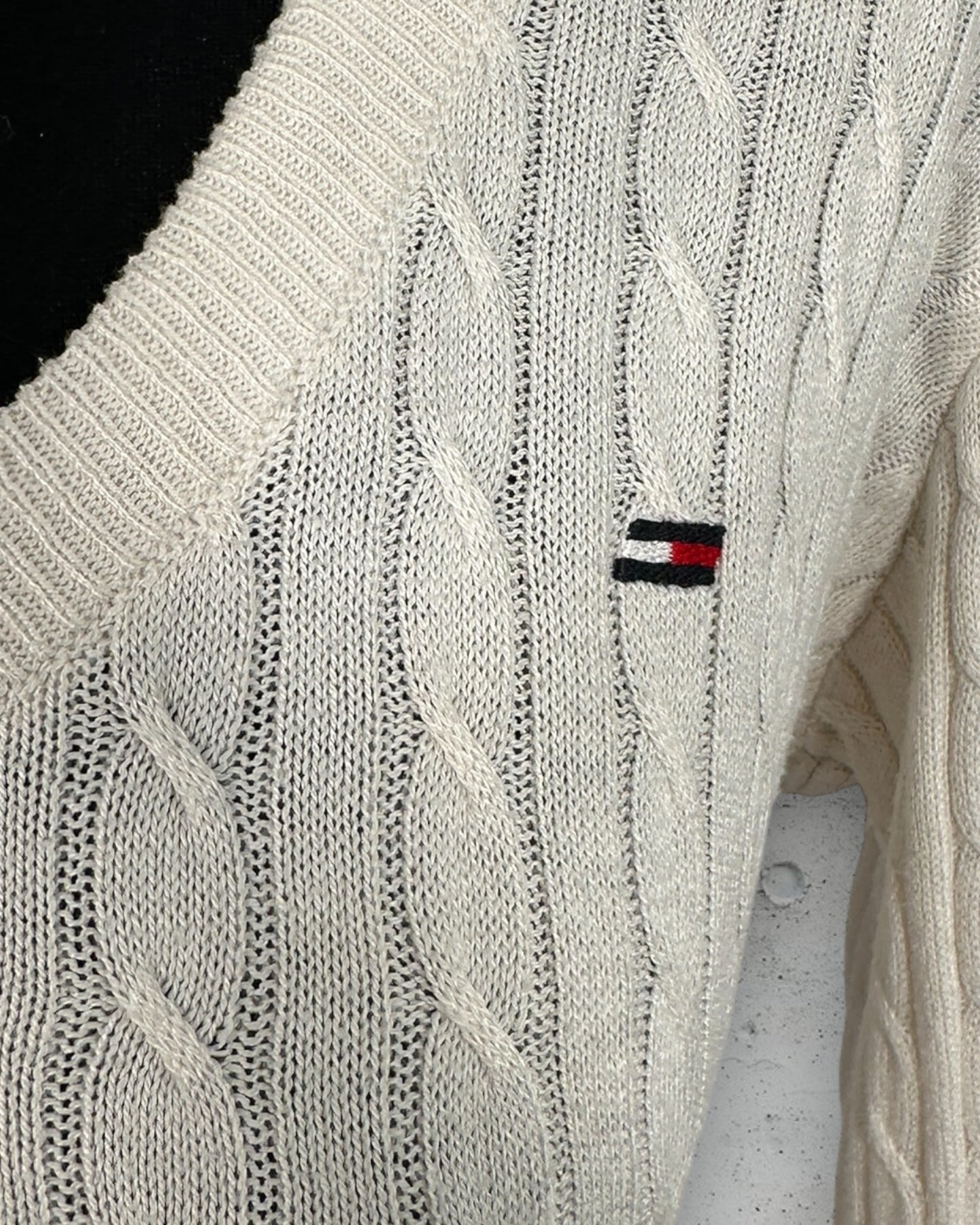 Pull Torsadé Col V Tommy Hilfiger ( XL / 42 / 14 )