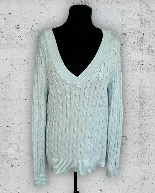 Pull torsadé col V Tommy Hilfiger ( M / 38 / 10 )