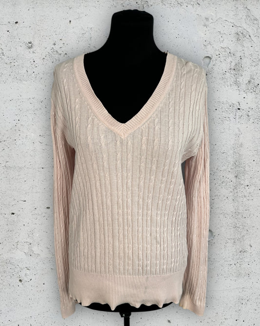 Pull col V torsadé Tommy Hilfiger ( L / 40 / 12 )