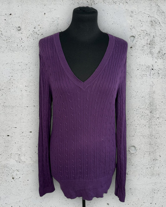 Pull col V torsadé Tommy Hilfiger ( XL / 42 / 14 )