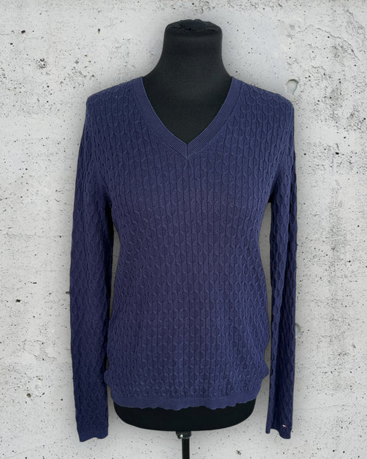 Pull col V torsadé Tommy Hilfiger ( S / 36 / 8 )