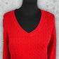 Pull col V torsadé Tommy Hilfiger ( L / 40 / 12 )