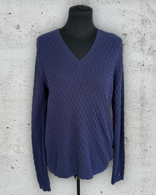 Pull col V torsadé Tommy Hilfiger ( L / 40 / 12 )