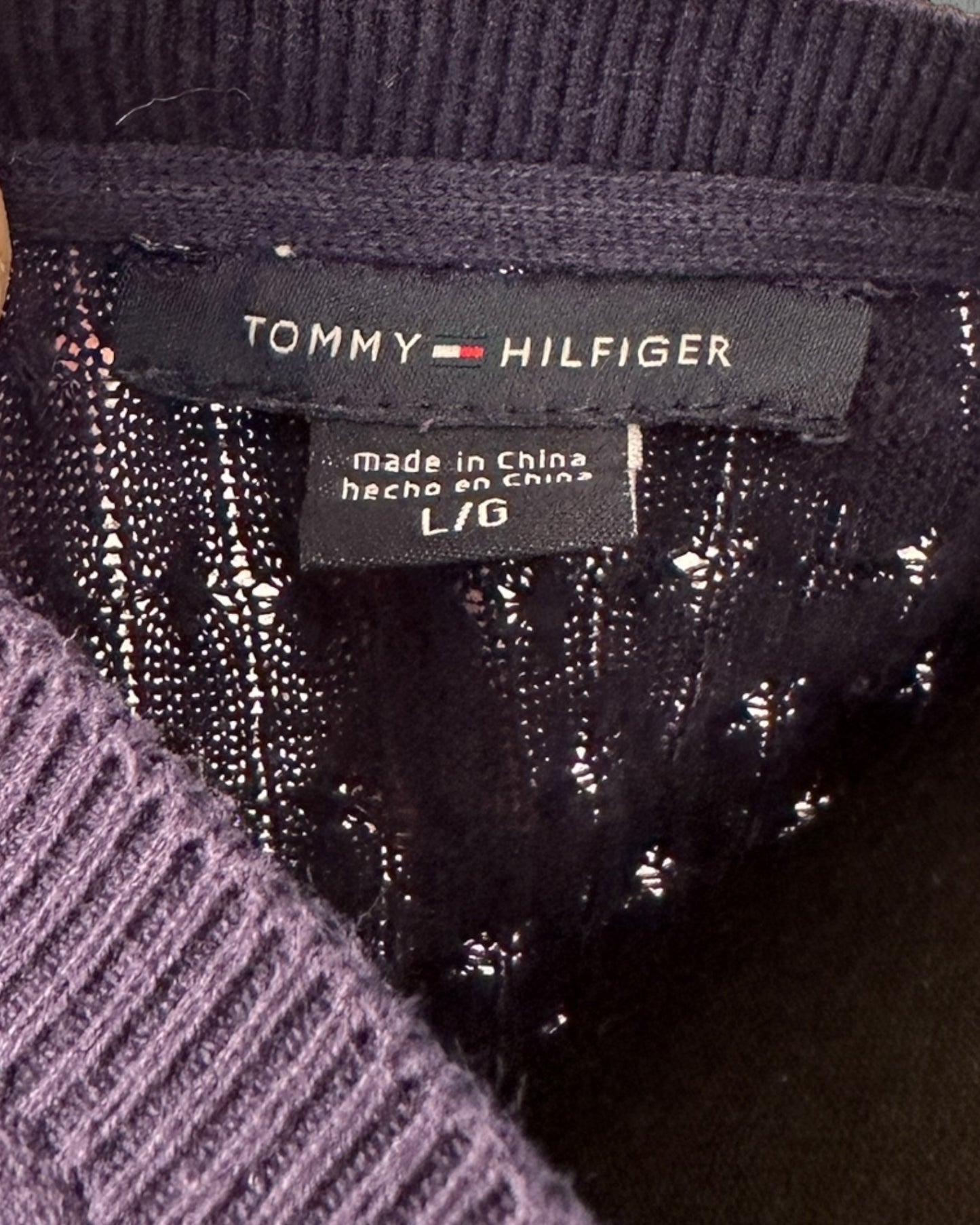 Pull col V torsadé Tommy Hilfiger ( L / 40 / 12 )
