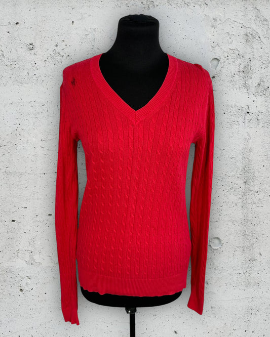 Pull col V torsadé Tommy Hilfiger ( S / 36 / 8 )