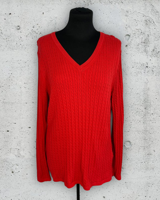 Pull col V torsadé Tommy Hilfiger ( XL / 42 / 14 )