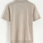 Polo rayé texturé beige – Manches courtes